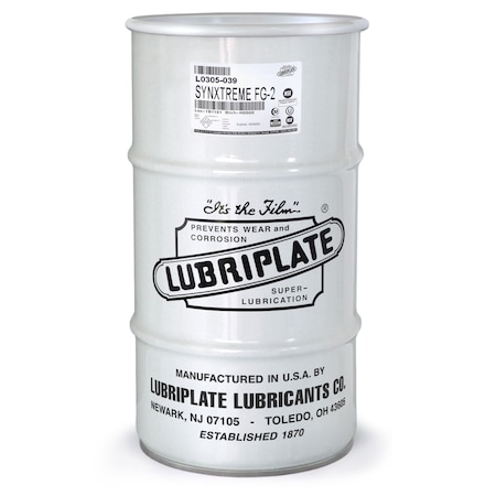 Lubriplate Synxtreme Fg-2, 1/4 Drum, H-1/Food Grade, Calcium Sulphonate Synthetic Nlgi No 2, Multi-Purpose L0305-039